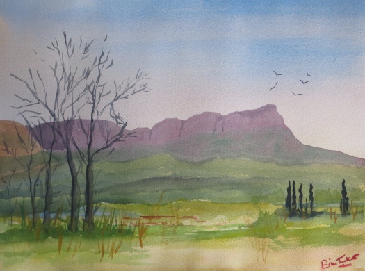 Entabeni Mountain in the Limpopo  A watercolour by Brian Tucker