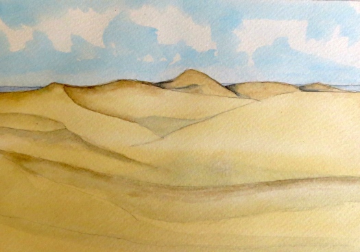 Sand Dunes at Lanzerote. A Watercolour by Maureen James