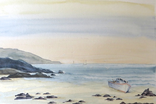 The boat on the beach by Margaret Woolls