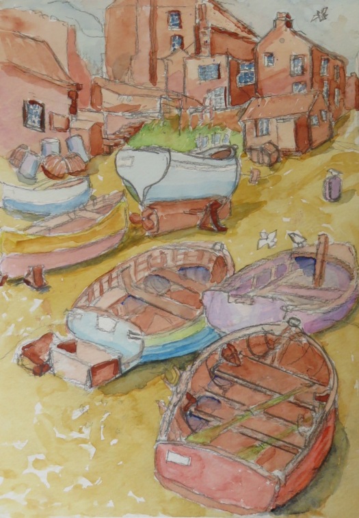 Boats on the Beach by John Andrews